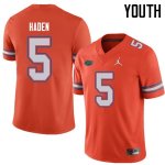 Youth Florida Gators #5 Joe Haden NCAA Jordan Brand Orange Authentic Stitched College Football Jersey QGE8862ZY